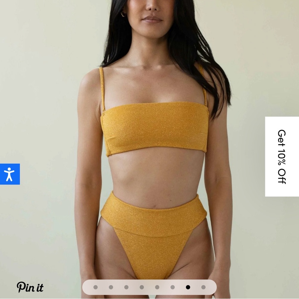 Montce Gold High-Waist Bandeau Bikini